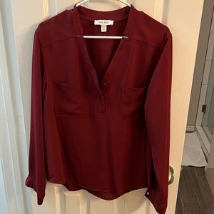 Maroon Nine West Long Sleeve Top